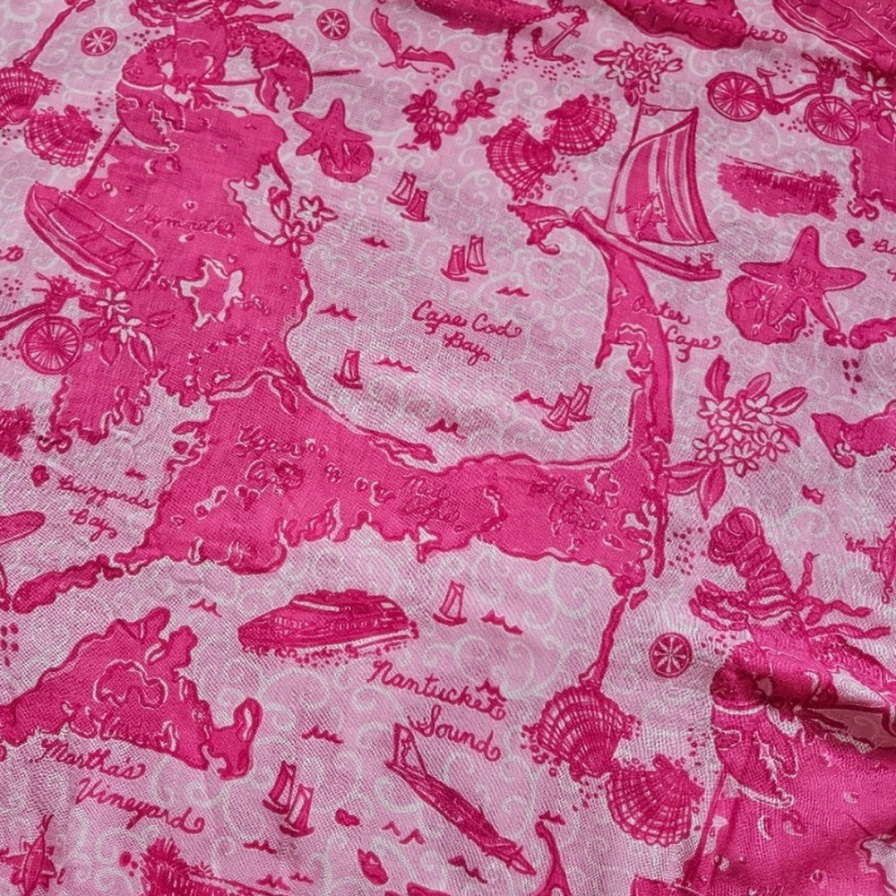 LILLY PULITZER CASHMERE Silk CAPE COD Nantucket Martha’s Vineyard Scarf Wrap